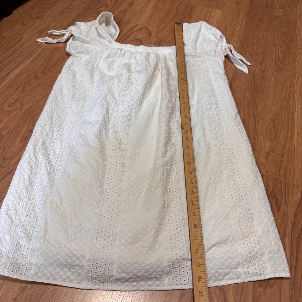 Universal Thread Shift Dress Ivory Eyelet Boho Cottage Party Coastal Casual Sz L - Picture 7 of 7